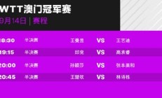 爱游戏APP下载:今天WTT澳门冠军赛赛程直播时间表 男女单打半决赛对阵名单